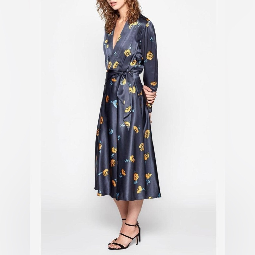 Equipment Vivienne Print Faux Wrap Silk Dress Women’s Size 2 18-5-003964-DR01516